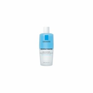 Flasche mit Make-up-Entferner für wasserfestes Augen-Make-up von La Roche-Posay, 125 ml, blaue Verpackung.