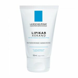 Tube mit reparierender Handcreme von La Roche-Posay für sehr trockene und angegriffene Hände.