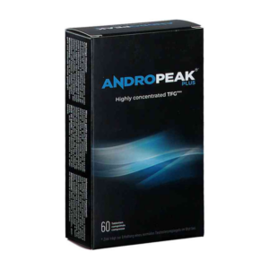 Schwarze Verpackung mit blauen Akzenten, enthält 60 Tabletten zur Unterstützung des Testosteronspiegels.