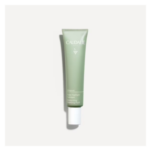 Grüne Tube mit dem Inhalt eines feuchtigkeitsspendenden, mattierenden Fluids von Caudalie, beschriftet mit Vinopure.