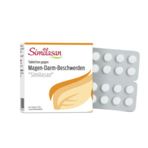 Verpackung von Similasan Tabletten gegen Magen-Darm-Beschwerden in einer Blisterpackung.