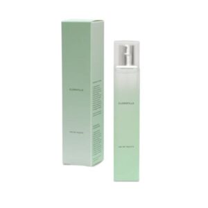 Flasche mit Eau de Toilette "Clorofilla" in einem minimalistischen, hellgrünen Verpackungsdesign.