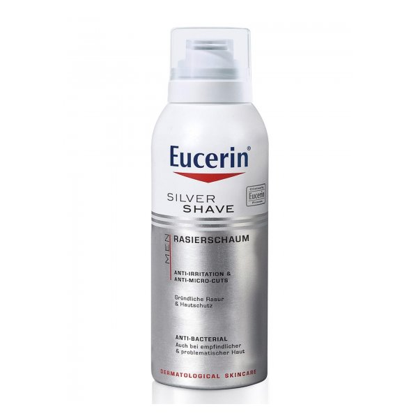 Eucerin Rasiercreme im Sprühbehälter, besonders geeignet für empfindliche Haut, mit Anti-Irritationsformel.