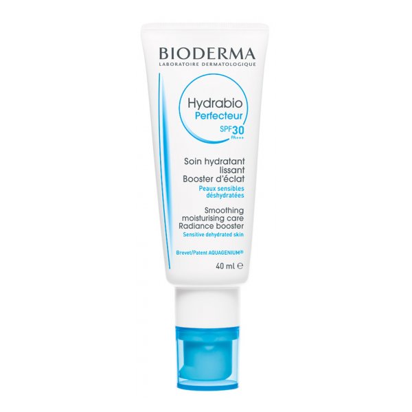 Tube mit feuchtigkeitsspendender Gesichtscreme von Bioderma, für sensible, dehydrierte Haut, mit LSF 30.