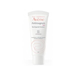 Tube mit beruhigender Emulsion von Avène für empfindliche Haut, enthält SPF 30 und Antioxidantien.