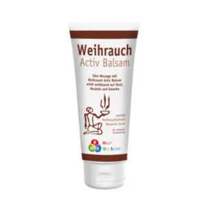 Tube mit Weihrauch Activ Balsam für Massage, wirkt wohltuend auf Haut, Muskeln und Gelenke.