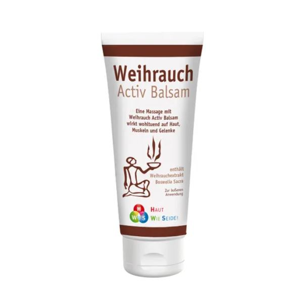 Tube mit Weihrauch Activ Balsam für Massage, wirkt wohltuend auf Haut, Muskeln und Gelenke.