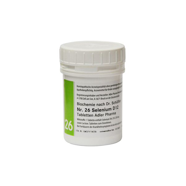 Weißes Kunststoffgefäß mit Schraubverschluss, beschriftet mit Informationen zu homöopathischen Tabletten gegen Krankheiten.