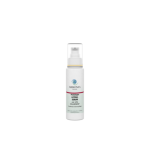 Flasche mit Prokollagen-Lifting-Serum, markiert mit ARMONIA Apotheke und Inhaltsstoffen, in weißer Verpackung.