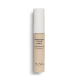 Tubenförmiger Concealer von Dolomia in Beige mit weißem Deckel und Aufschrift "CORRETORE COLORE IDEALE".