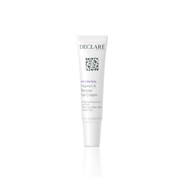 Kleine Tube mit Vitamin A Augencreme von DECLARE, betont das Lifting und die Pflege von Wimpern.
