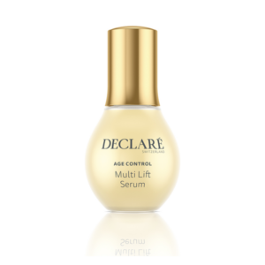 Flasche mit goldenem Deckel, enthält das DECLARÉ Age Control Multi Lift Serum in einem eleganten Design.