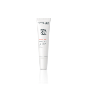 Lippenbalsam in einer weißen Tube mit grauem und roten Text, von DECLARE, 15 ml.
